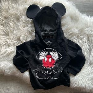 Disney parks Mickey Mouse black pullover with ears 24 months